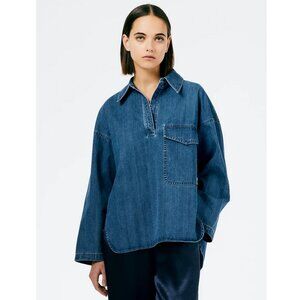Tibi Stone Washed Lightweight Twill Oversized Shirt